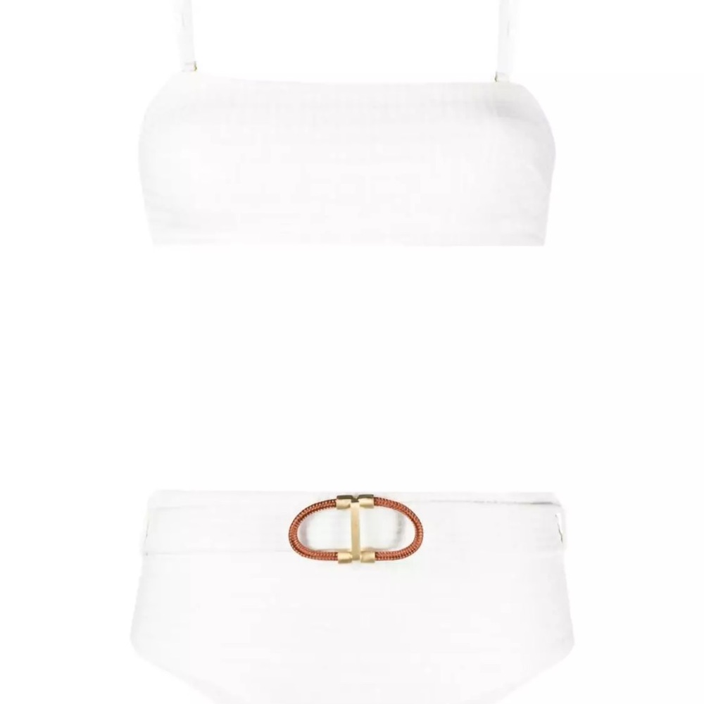 ZINMERMANN ALIGHT TEXTURED BOYLEG BANDEAU BIKINI